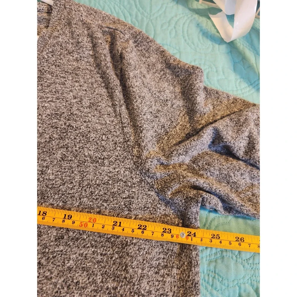 Lucky Brand Womens XXL Grey Marl V-Neck Pullover Sweater Long Sleeve Tunic Relax